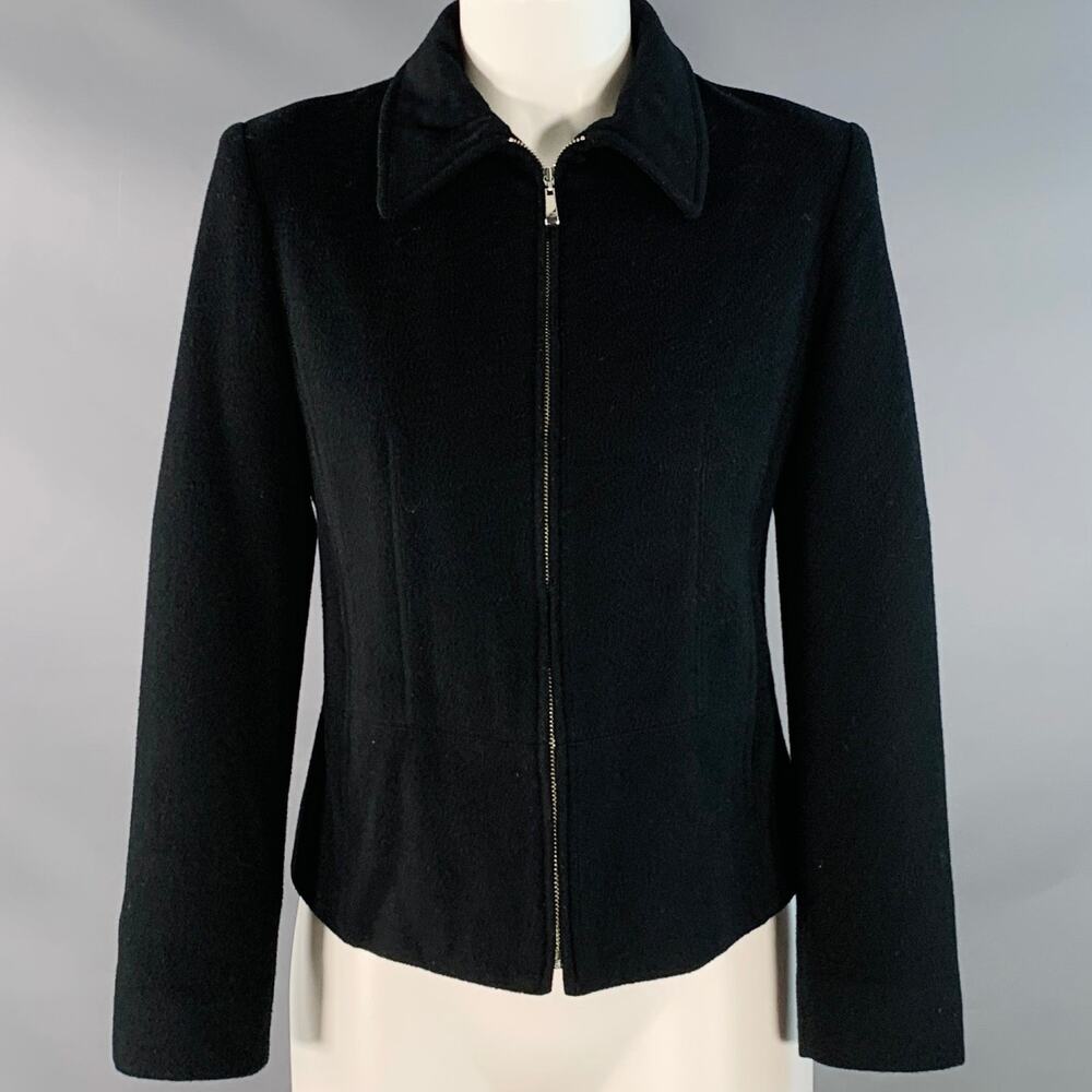 LOUBEN Size 4 Black Wool Blend Zip Up Jacket